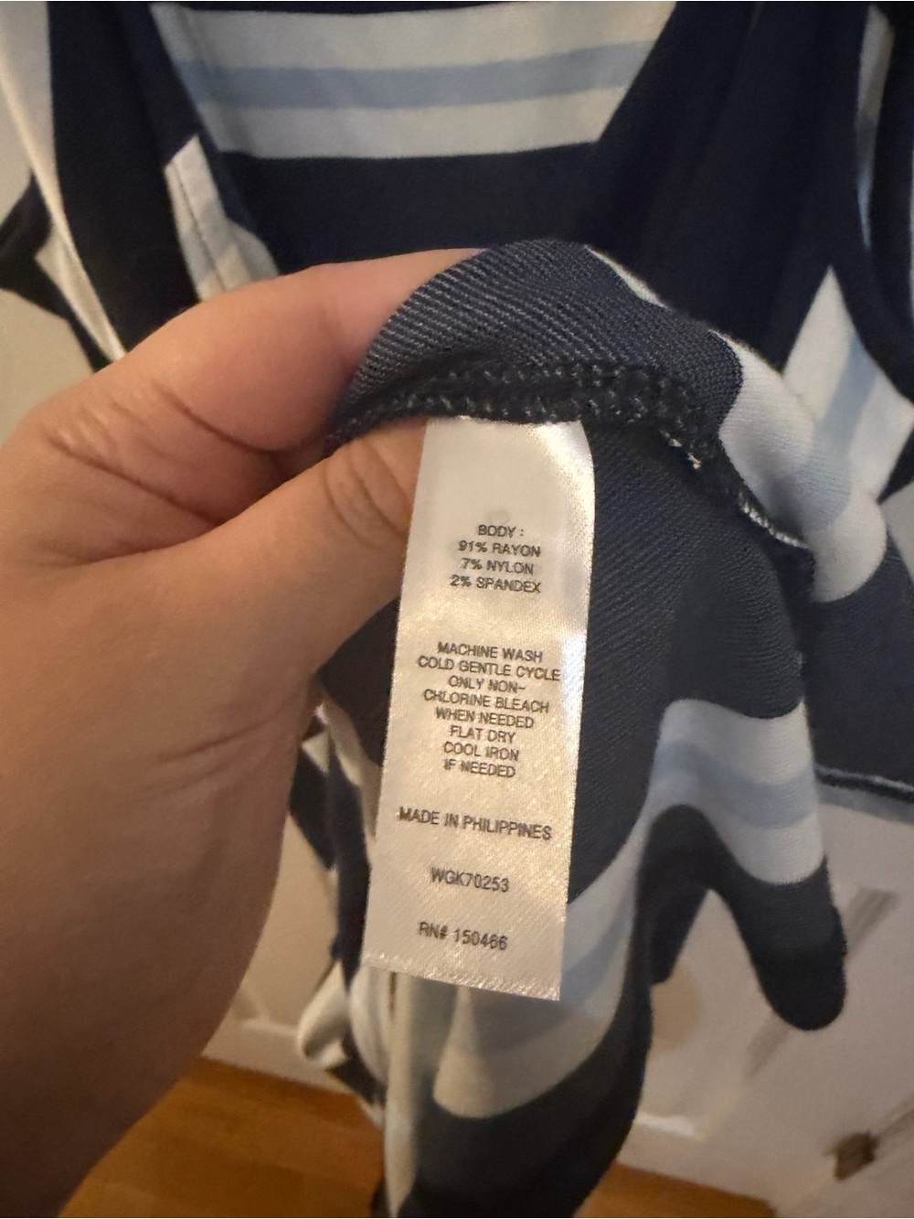 41 Hawthorn Navy Blue Striped Faux Wrap Dress L (No Belt) - Picture 7 of 8